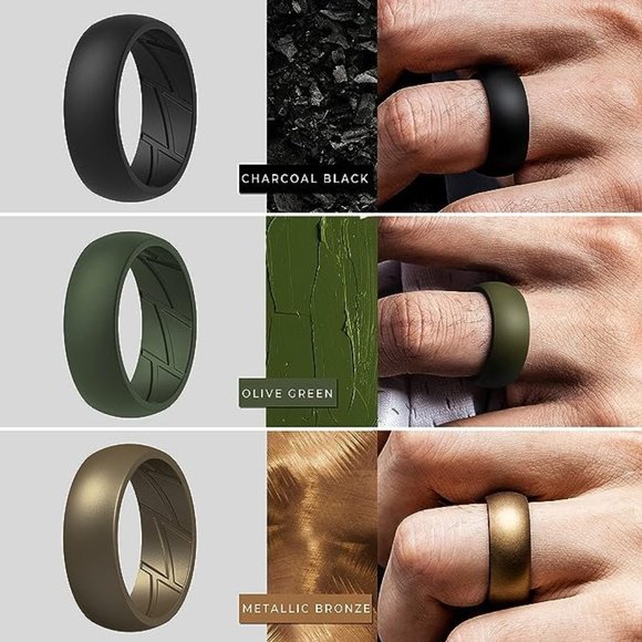 MENS Silicone Rings / Travel Rings Fitness - Picture 3 of 9